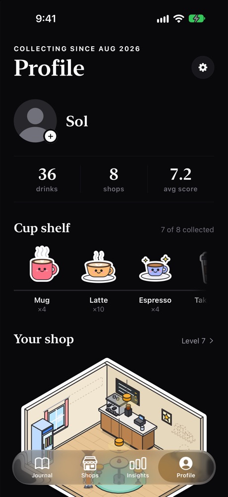 Your café on the profile
